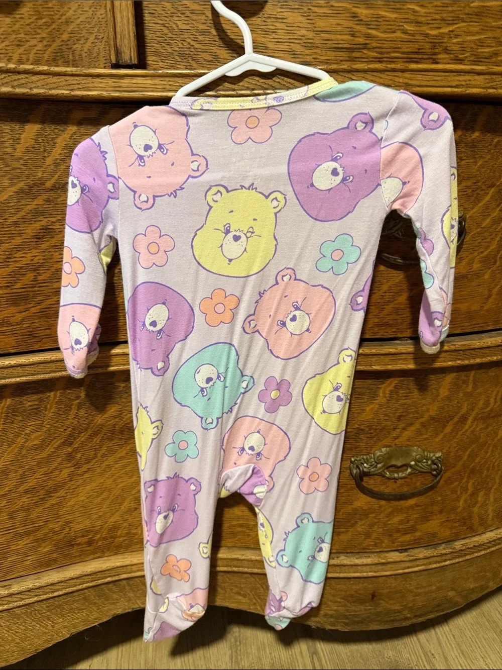 Care Bears Lavender Pastel Bear Print Footed One-Piece